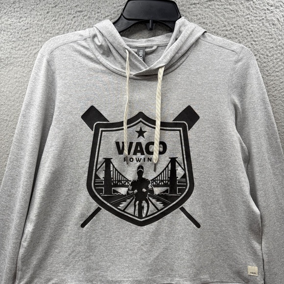 Vuori Pullover Hoodie Sweatshirt Women’s M Gray Black Waco Logo Athleisure - Picture 6 of 13